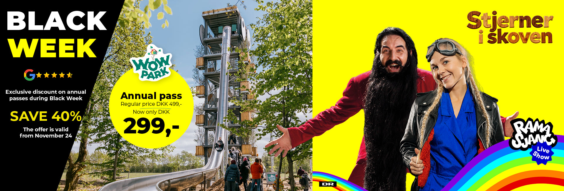 You can see Motor Mille and Hr. Skæg and the GIANT and a text about Black Week.