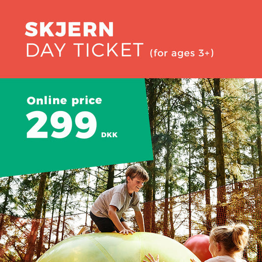 To børn leger i et stort net i WOW PARK. En dreng og en pige.