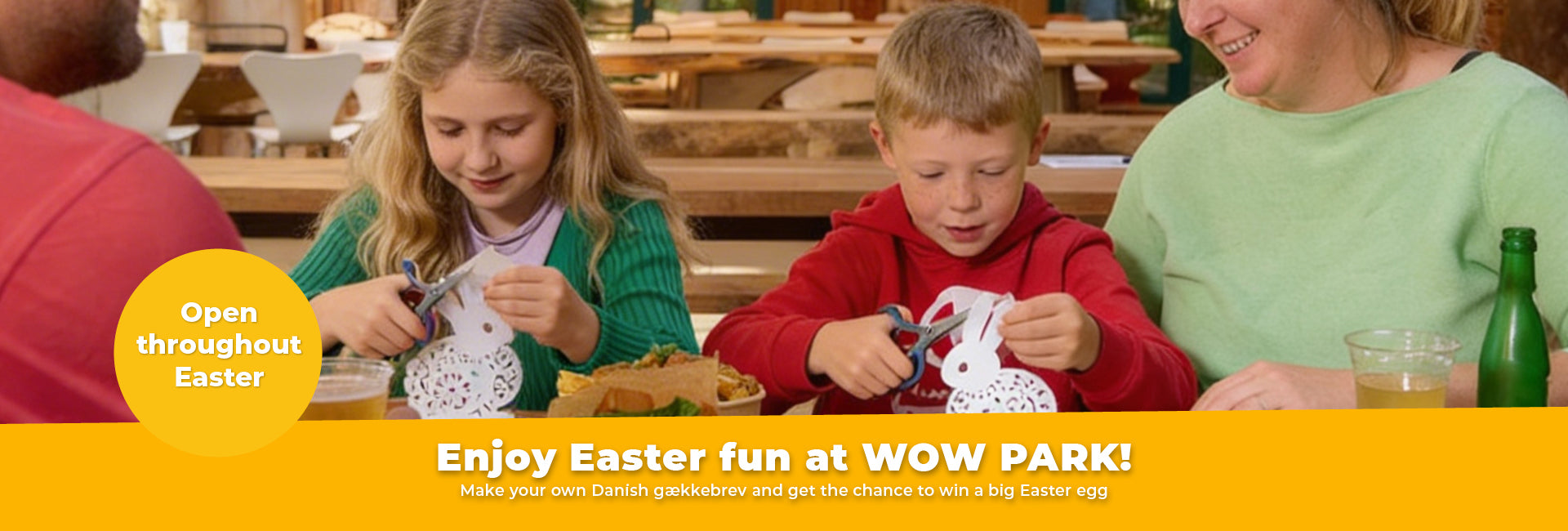 Two children are making Easter letters.