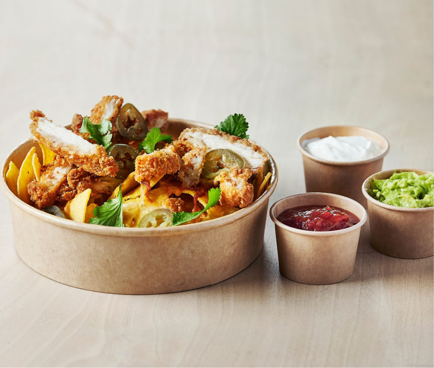 Nachos med kylling, som kan købes i WOW PARK.