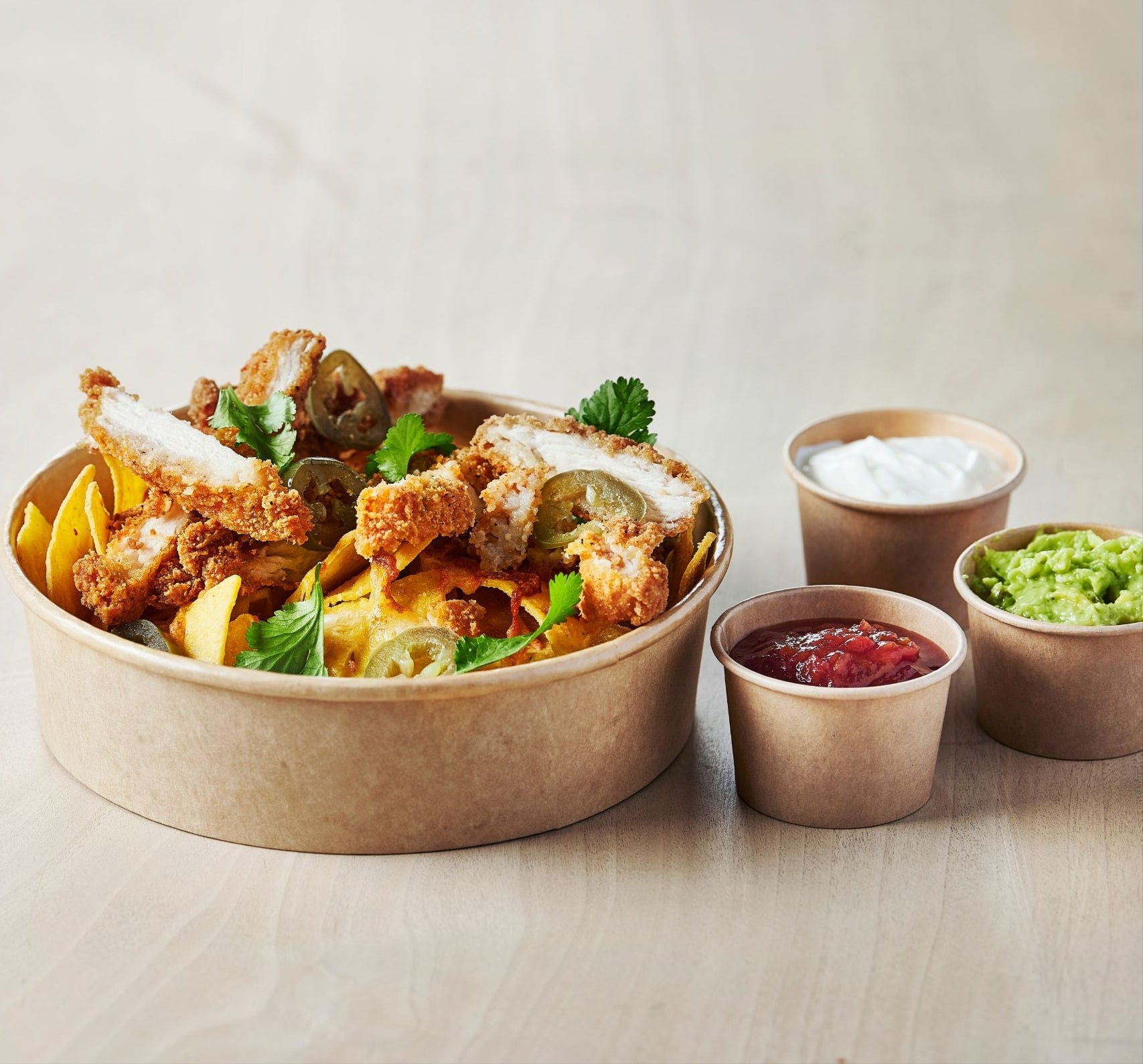 Nachos with crispy chicken, available at WOW PARK.