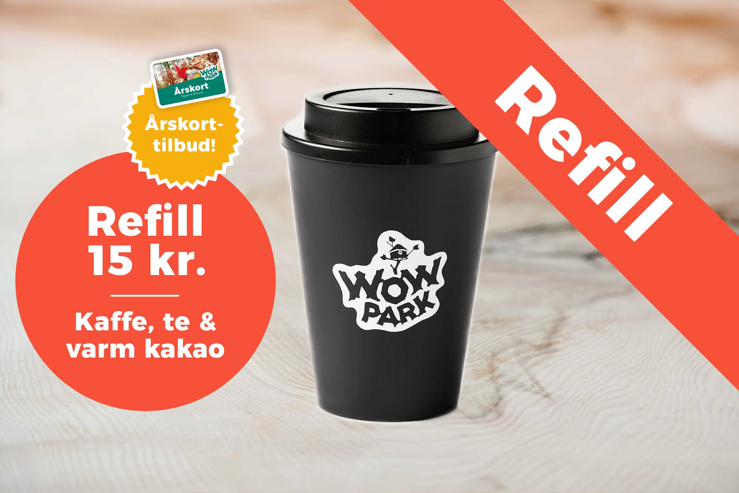 En WOW PARK kop og en tekst om et årskort-tilbud.