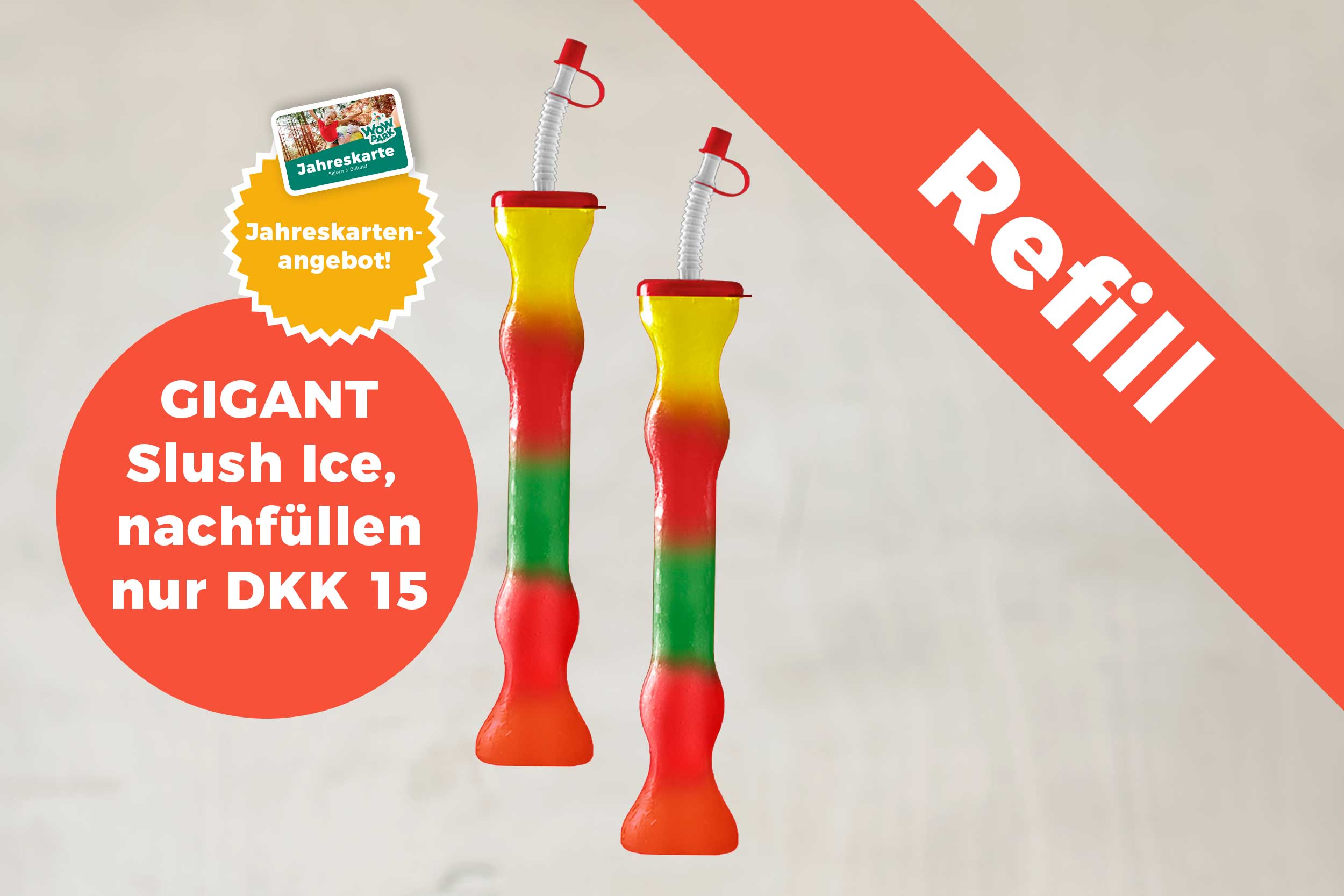 Slushice mit einem speziellen Angebot für Jahreskarteninhaber.
